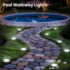 PATIOWIN 6 Pack Solar Pool Lights for Above Ground Pools Accessories, LED Above Ground Pool Lights Outdoor Waterproof, Outdoor Solar Pool Lights Decorations (Cool White)