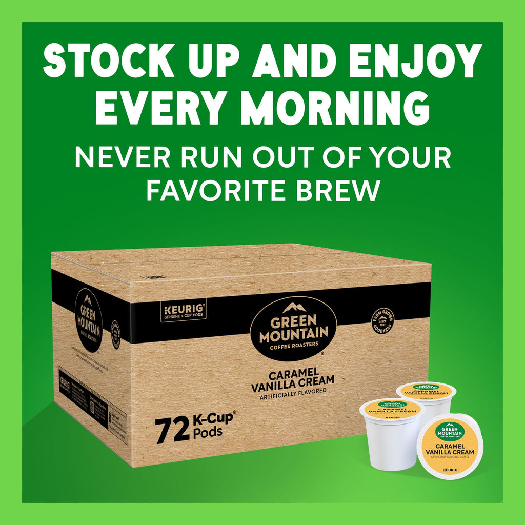 Green Mountain Caramel Vanilla Cream Coffee, K-Cup Pods, 72 Count