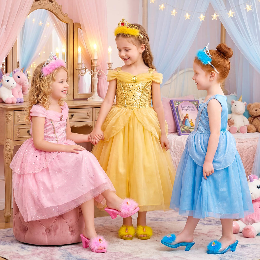 Princess Dress Up Shoes for Girls, Princess Toy Gift Set, Ages 3-6