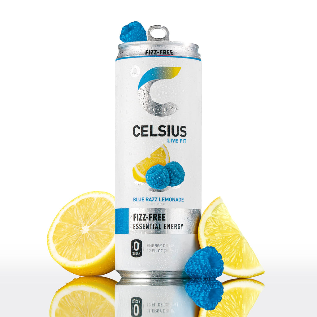 CELSIUS Fizz Free Blue Razz Lemonade, Sugar Free Energy Drink, 12 Fl Oz (Pack of 12)