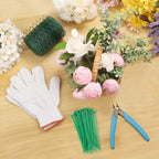 ROADPLUM 4 × 236 in Floral Wire Netting, Green Chicken Wire for Floral Arrangements, Galvanized Coated Chicken Mesh Netting with Plier & Plant Ties for Floral Supplies | Garden Fencing | DIY Craft