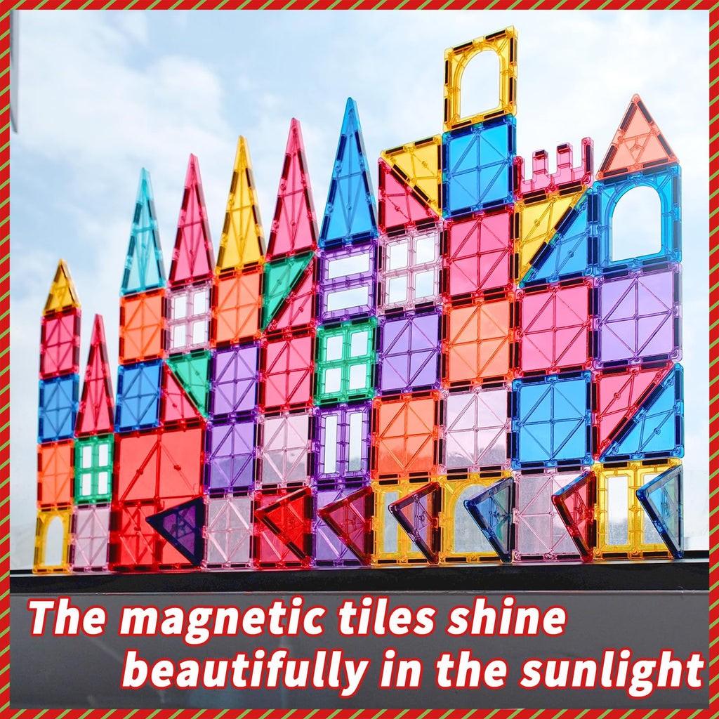 Goodtiles Magnetic Tiles Kids Toys for 3+ Year Old Boy and Girl Birthday Gifts, Magnet Building Blocks STEM Preschool Sensory Learning Montessori Autism Toys for Toddlers Kids Ages 3-5, 5-7, 4-8