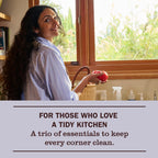 Mrs. MEYER'S CLEAN DAY Kitchen Basics Set, Lemon Verbena Scent Cleaning Supplies includes Hand Soap (12.5 Fl Oz), Dish Soap (16 Fl Oz) and Multi-Surface Cleaner (16 Fl Oz)