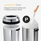 simplehuman 60 Liter / 16 Gallon Bullet Open Top Trash Can, Commercial Grade Heavy Gauge, Brushed Stainless Steel