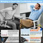 Upgrade Airplane Seat Cushion with No External Air Pump, Inflatable Seat Cushion for Long Flights, Portable Wheelchair Cushions, Adjustable Air Cushion with Non-Skid Bottom Relief Discomfort in Coccyx