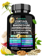 Adndale Cortisol Supplements for Women. Cortisol Reducer 14-in-1 Ashwagandha Supplement with Magnesium Glycinate, L-Theanine & More. 90 Capsules.