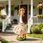 GasSaf 23 Inch Porch Goose Outdoor Garden Statue, Large Porch Goose for Garden Yard Patio Balcony Decor, Heavy-Duty & Independent Standing, Big Resin White Cygnus Sculpture, Father Gift