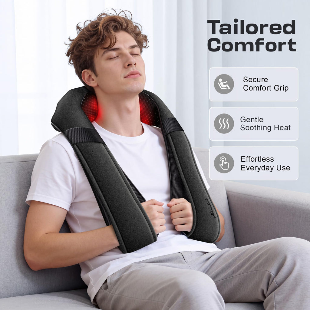 Mirakel Shiatsu Neck & Back Massager with Heat for Pain Relief Deep Tissue