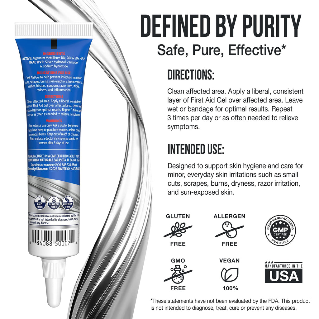 Sovereign Silver Colloidal Silver Gel, Wounds & Burns, 0.5 oz (15 mL)