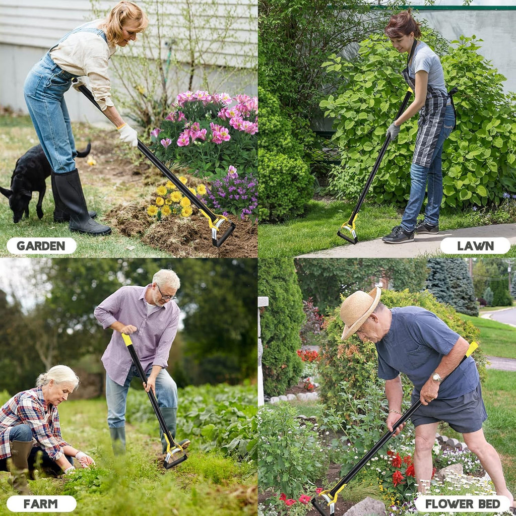 Bird Twig Garden Hoe for Weeding - Sharp Push Pull Blade,Stainless Steel Stirrup Weeder Hoe, 30-54 Inch Adjustable, Stand Up Loop Weed Hoe Tool for Women Seniors