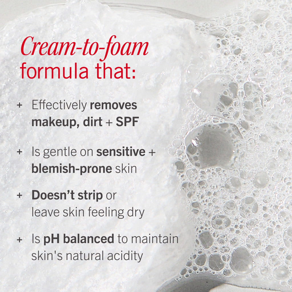 First Aid Beauty Ultra Gentle Cream-to-Foam Pure Facial Cleanser – Makeup Removing Face Cleanser - Face Wash with Colloidal Oatmeal & Glycerin, for Sensitive, Acne & Blemish-Prone Skin, 6 oz