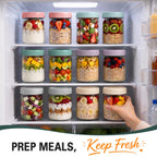Overnight Oats Containers with Lids, 16 oz Mason Jars, Glass Jar with Lid