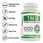 MAAC10 TMG 1000MG NSF Certified Supplement | Trimethylglycine or Betaine Anhydrous | Methylation, Homocysteine and Liver Support (120 Capsules)