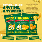 Honees Filled Menthol Cough Drops, Honey, Menthol & Eucalyptus Cough Drops- Natural Sore Throat Relief - Nothing Artificial -Throat Lozenges, Non-GMO (5 Pack - 100 Drops)