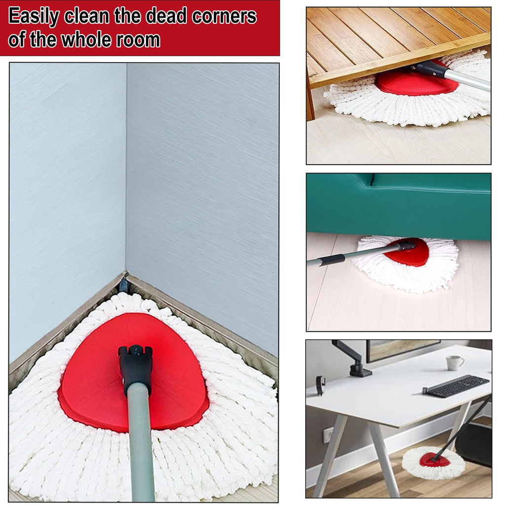 12 Pack Spin Mop Replacement Heads, 100% Microfiber Spin Mop Refill for Easy Wring Compatible with Triangle Spin Mop, 360 Degree Spinning Mop Replace Head for Floor Cleaning