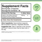 Organic Lions Mane Mushroom Capsules (120 Count), for Focus Support and Immune Health, Third Party Tested and Grown in The USA - by Double Wood