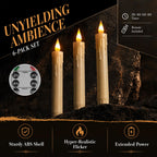 SUNGEGE Candle Battery Operated, 6.7 Inch, Ivory, Set of 6