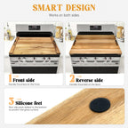 GASHELL Noodle Board Stove Cover with Handles for Electric, Gas Stove Top (Acacia Wood)