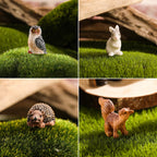 Jetec 10 Pcs Mini Fairy Gnomes Statue Garden Accessories Kit Miniature Garden Resin Gnomes Hand Painted Squirrel Hedgehog Owl Bird and Bucket Ornament for Yard Lawn Home Outdoor Decoration