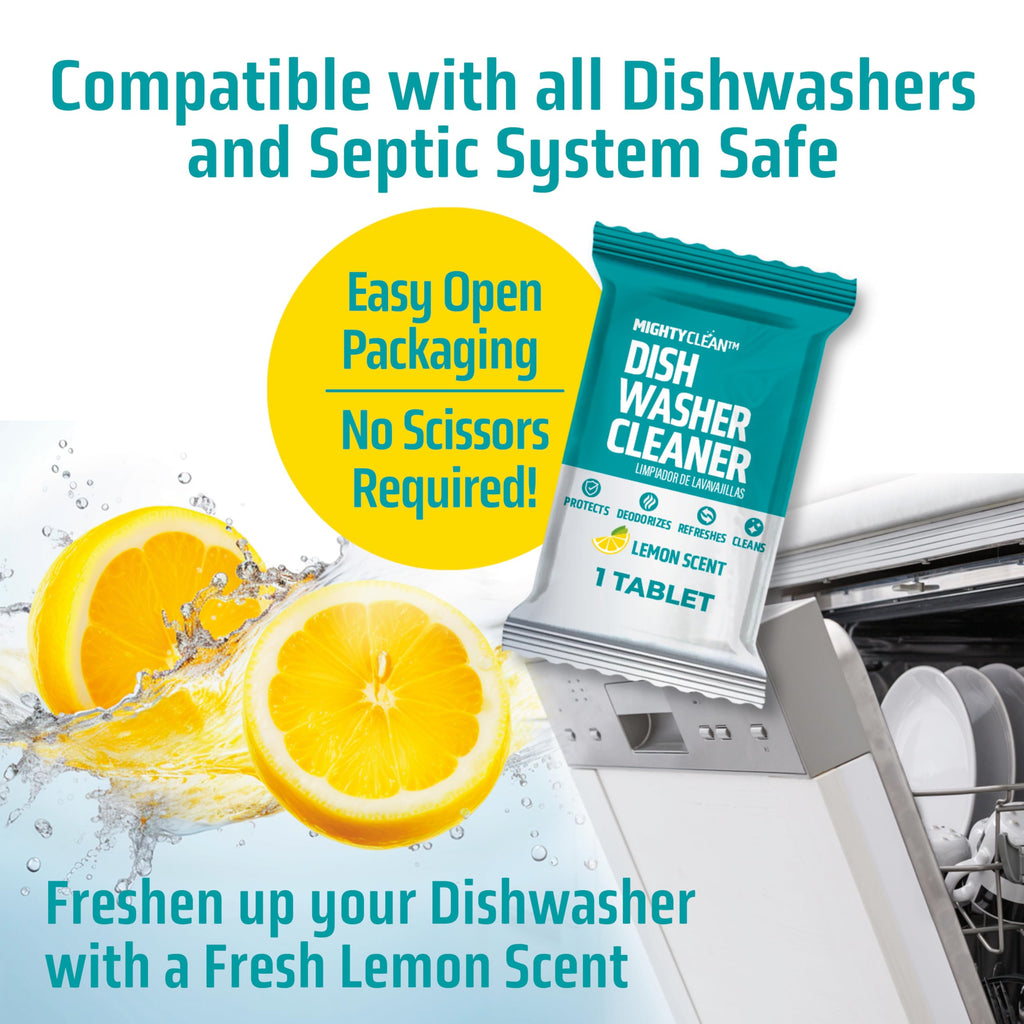 Dishwasher Cleaner And Deodorizer 24 Pack - 1 Year Supply Deep Clean Dishwasher Cleaner Tablets, Septic Safe Dishwasher Cleaning Tablets, Dish Washer Cleaner To Remove Limescale, Mineral Buildup, Odor