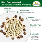 Organic Veda Moringa Seeds Capsules - Omega 3, 6, 9, Powerful Antioxidants, Vitamins, Amino Protein Rich Organic Moringa Seeds for Eating - Moringa Seed Powder Energy & Vitality, 120 Vegan Capsule