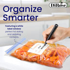 DiRose Reclosable Freezer Bags - 1 Gallon Size (200 Pack) | Double Zipper, Airtight Seal, BPA-Free, Premium Thick Heavy-Duty Bags for Safe and Secure Food Storage