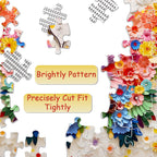 Butterfly Puzzles for Adults 1000 Pieces, Challenging Colorful Flower Butterflies Puzzles with Paper Art, Difficult Animal Plant Jigsaw Puzzles for Adults