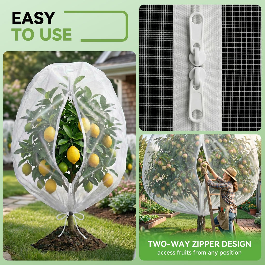 Garden Bird Netting for Plant and Fruit Tree Protection,4 Pack 4.9x4FT