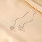SLUYNZ 925 Sterling Silver Cuff Earrings Chain for Women Crawler Earrings Studs (A-Silver)