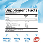Viva Naturals Antarctic Krill Oil 1250 mg, Omega 3 EPA DHA and Astaxanthin, Joint Support and Brain Supplement with Antioxidant Properties, No Fishy Aftertaste (Pack of 6)