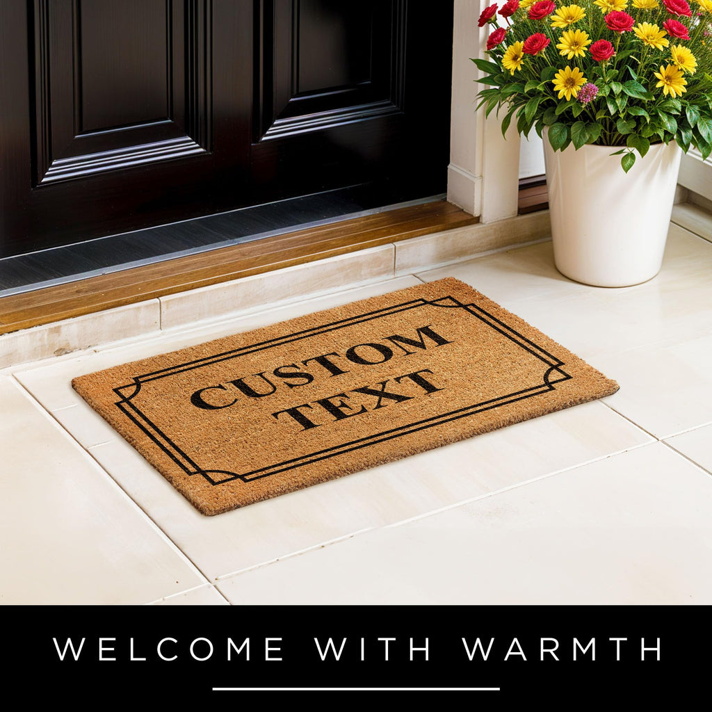 Personalized Door Mat, Custom Door Mat with Text, Custom Welcome Doormat, Coir Entryway Decor, Indoor Outdoor, Housewarming Christmas Gift, Slip Resistant Backing