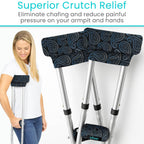 Vive Crutch Pads for Armpits and Hand Grips - Pads for Crutches Handles and Underarms - Crutch Cushions Covers - Soft Padded Under Arm Cover - Crutch Accessories for Women, Men, Kid (1 Pair, Paisley)