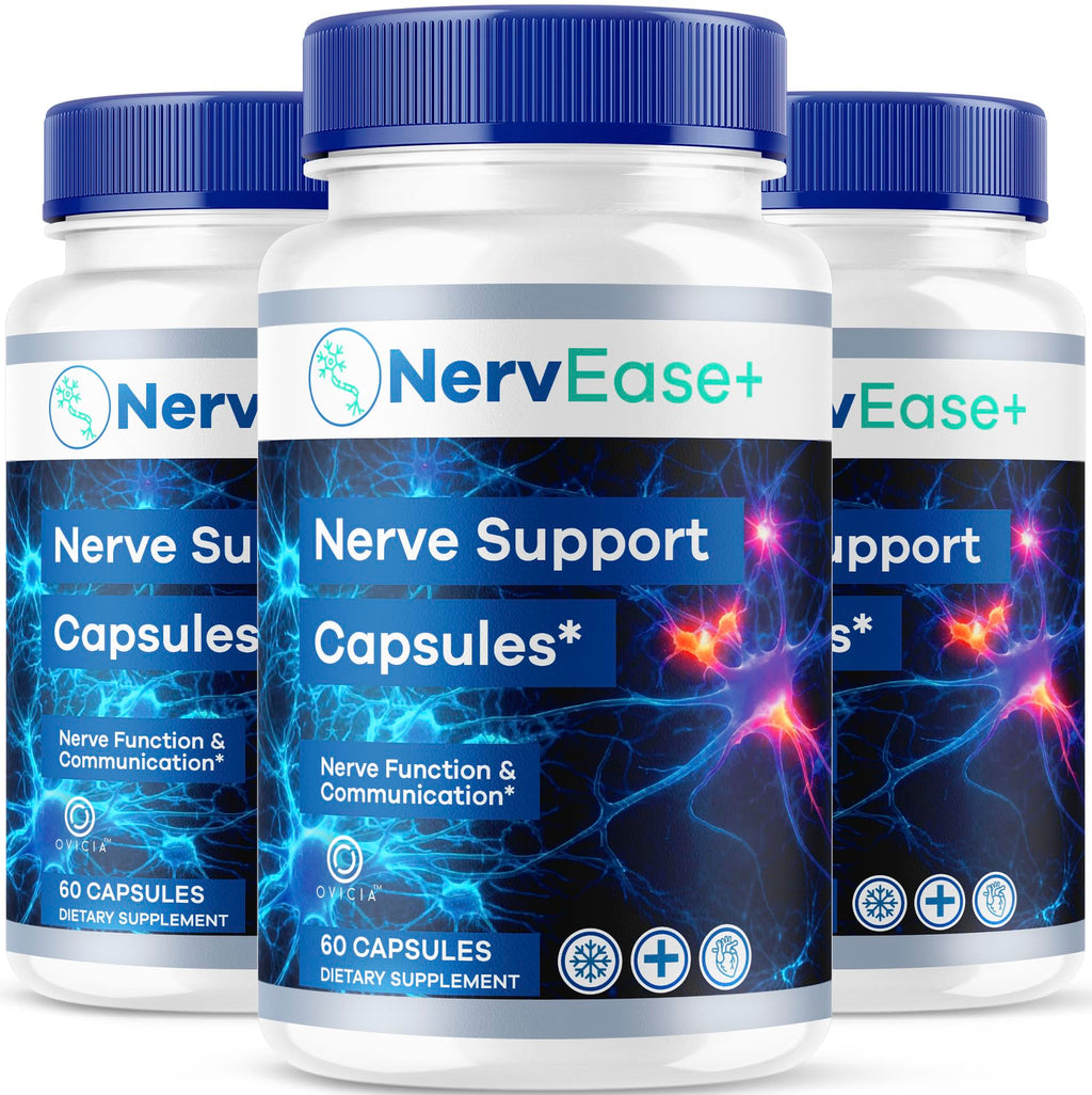 (3 Pack) NervEase - NervEase Support Capsules Advanced Formula Maximum Strength, Daily Premium Pills All Natural Ingredients Vitamins Support for Overall Health & Wellness, 180 Capsules for 3 Months