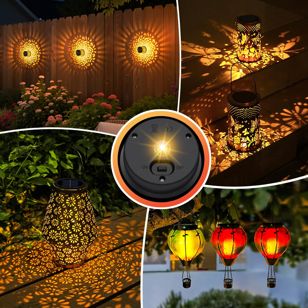 4-Pack Replacement Solar Light Parts, Waterproof Solar Light Replacement Top with LED Bulbs for Solar Lanterns (Top Size 3.23inches, Bottom Size 2.83 inches)