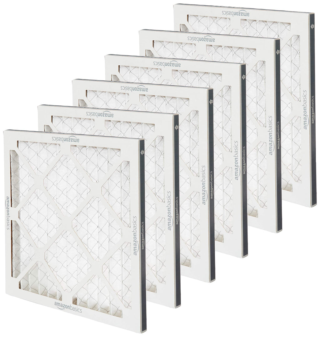 Amazon Basics 14x14x1 Air Filter, MERV 8 AC Furnace Filters, Allergen Control , Electrostatic, Air Cleaning, 6-Pack (Actual Size: 13.75" x 13.75" x 0.75")