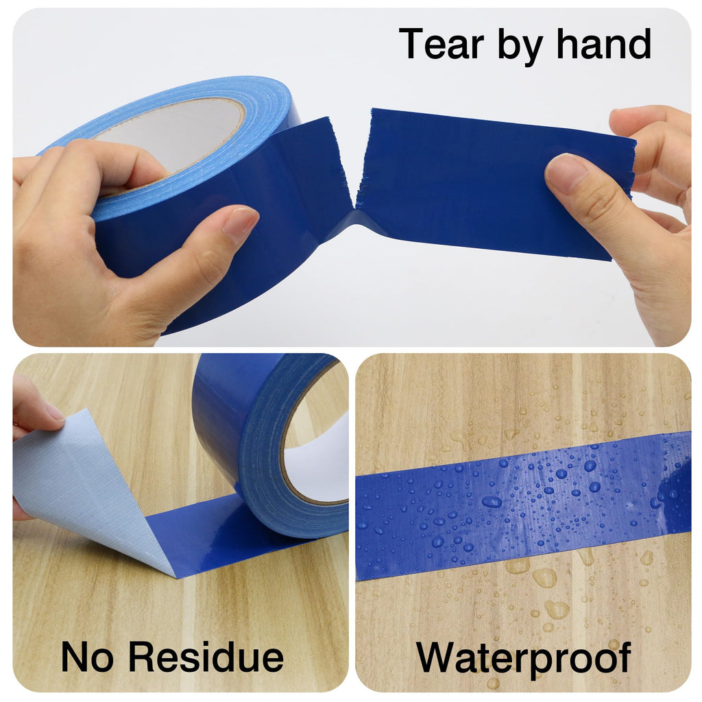 Maartla Heavy Duty Duct Tape 2 Inch X 33 Yards, 8.5 Mil Thickness, Multi Purpose Blue Duct Tape, No Residue, Waterproof and Tear by Hand - for Repairs, Industrial, Professional Use