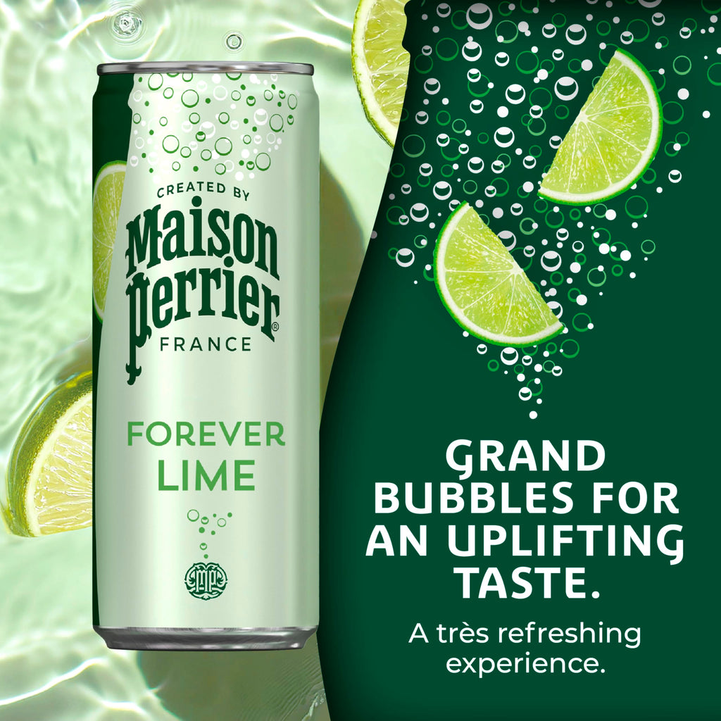 Maison Perrier Forever Lime Sparkling Water, 0 Calories, 24 Pack