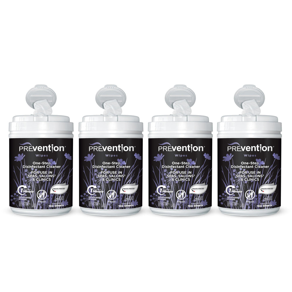 Prevention Wipes – Multi-Surface Cleaning Wipes – Canister, 160 Count (Pack of 4)