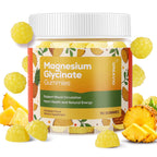 DREAVIO 90 Count Magnesium Glycinate Gummies w/Ashwagandha Supplement - Sugar Free Zinc Magnesium Glycinate Supplement Ashwagandha Gummies for Adults Pineapple Flavor