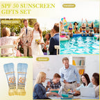 60PCS Mini Sunscreen SPF50+ PA+++ - Travel Size Sunscreen Bulk for Face & Body, Lightweight & Non-Greasy, Water-Resistant, Perfect for Summer Party & Thank You Gifts