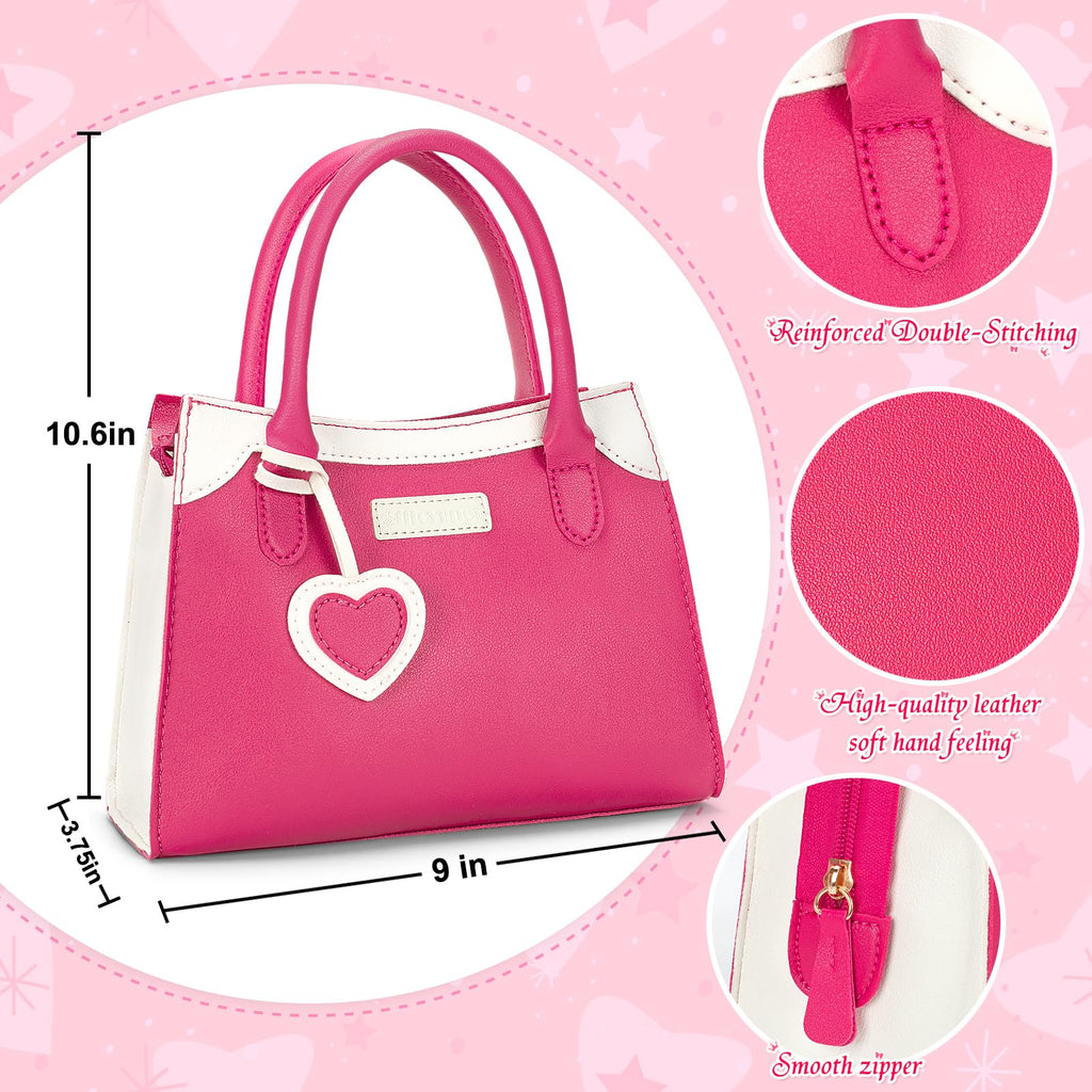 Officygnet Play Purse for Little Girl, Pretend Princess Play Girls Toys for 3 4 5 6 7 8 Year Old, Toddler Purse with Accessories, Kids Toy Purse Birthday for Girls Ages 3-5 4-5 6-8