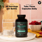 Vital Vitamins Multi Collagen Capsules - Type I, II, III, V, X - Grass-Fed, Collagen Peptides Supplements, Non-GMO - for Men & Women - 150 Count