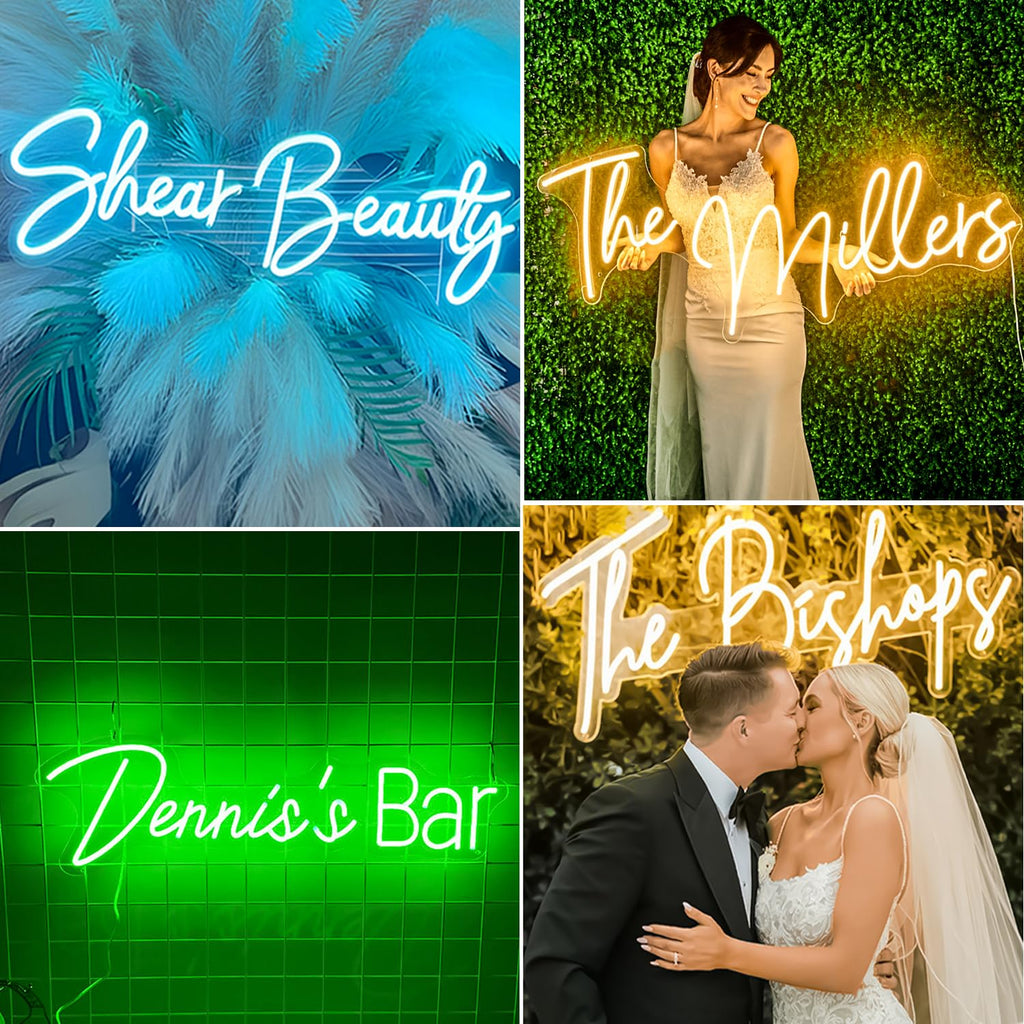 CIONAOR Custom Neon Sign, Custom LED Neon Sign Customizable for Wedding Bar Salon Beauty Business Light Up Name Sign, Personalized Neon Light Suitable for Events Birthday Gifts Decorations