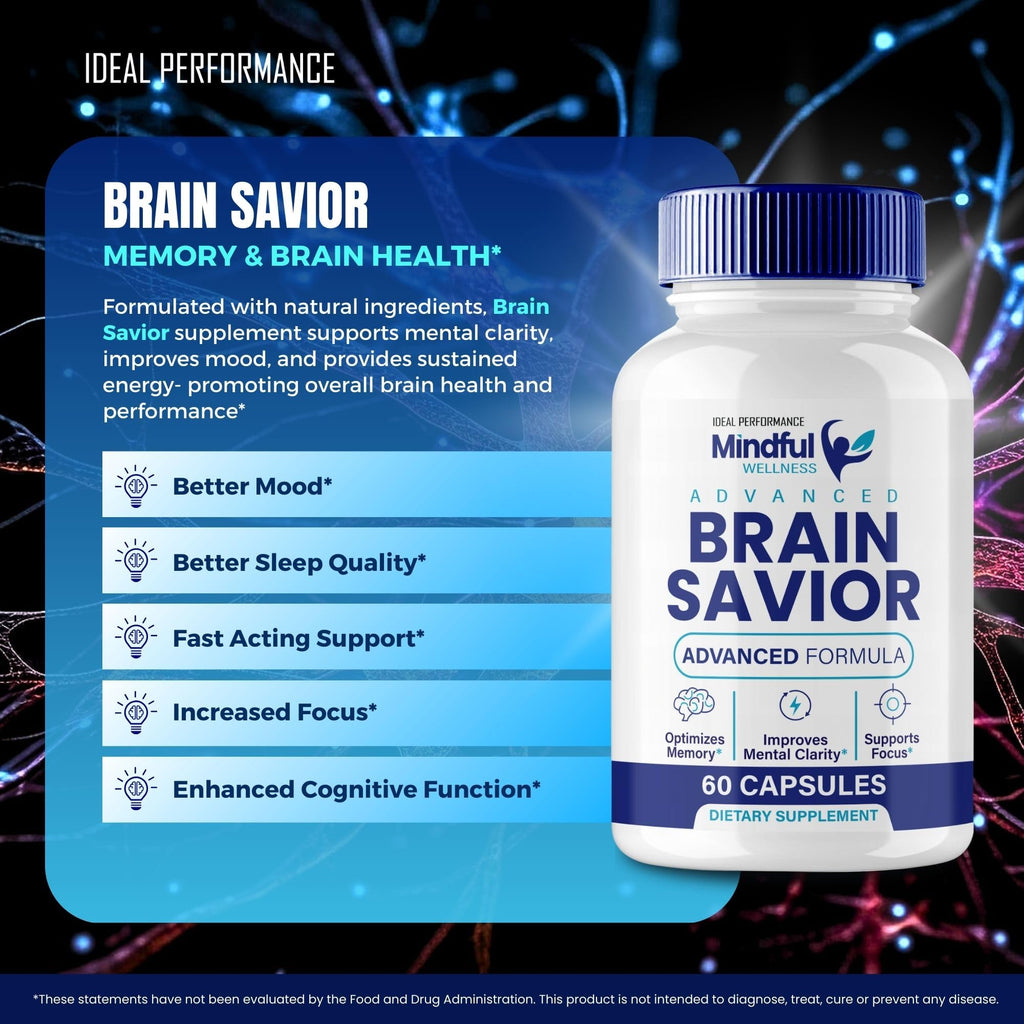 Brain Savior Brain Supplements for Memory and Focus Capsules, BrainSavior Advanced Formula Brain Health Support - Maximum Strength Nootropics Brain-Savior All Natural Support Reviews (5 Pack)