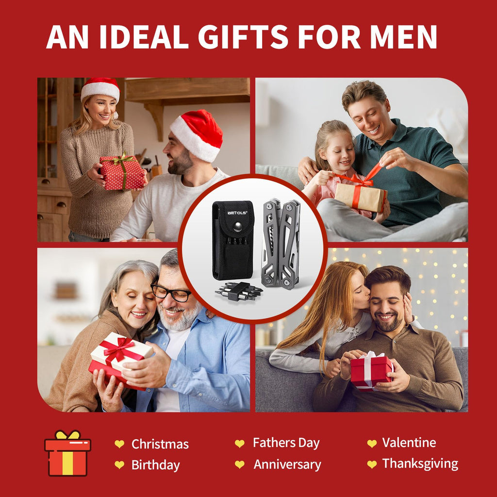 Stocking Stuffers Christmas Gift for Men Dad Him, 21-in-1 Multitools with Pocket Knife