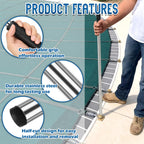 YUNVI Pool Cover Tool Set,30 1/2 inch Stainless Steel Pool Cover Rod with Hex Key,Swimming Pool Cover Installation and Removal Tool for Standard Pool Cover Anchors