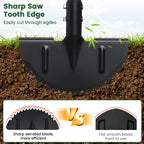 Edger Lawn Tool, Sharp Saw-Tooth Half Moon Hand Lawn Edging Tool for Landscaping, 49" Adjustable Long Handle Manual Edgers with T-Grip for Sidewalk Flower Bed Yard Garden Border Cable Burying
