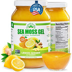 EverSmith Organics - Wildcrafted Irish Sea Moss Gel | Made in USA | Rich in Vitamins & Minerals | Sea Moss Gel Raw | Nutritional Supplement | Lemon Ginger (16 oz)