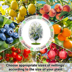 4PCS 4Ft × 5Ft Fruit Tree Netting with Zipper and Drawstring, 60 Mesh Thickened Garden Bird Netting for Blueberry Bushes, Fruits, Vegetables, Insect Bird Barrier Mesh Protective Cover