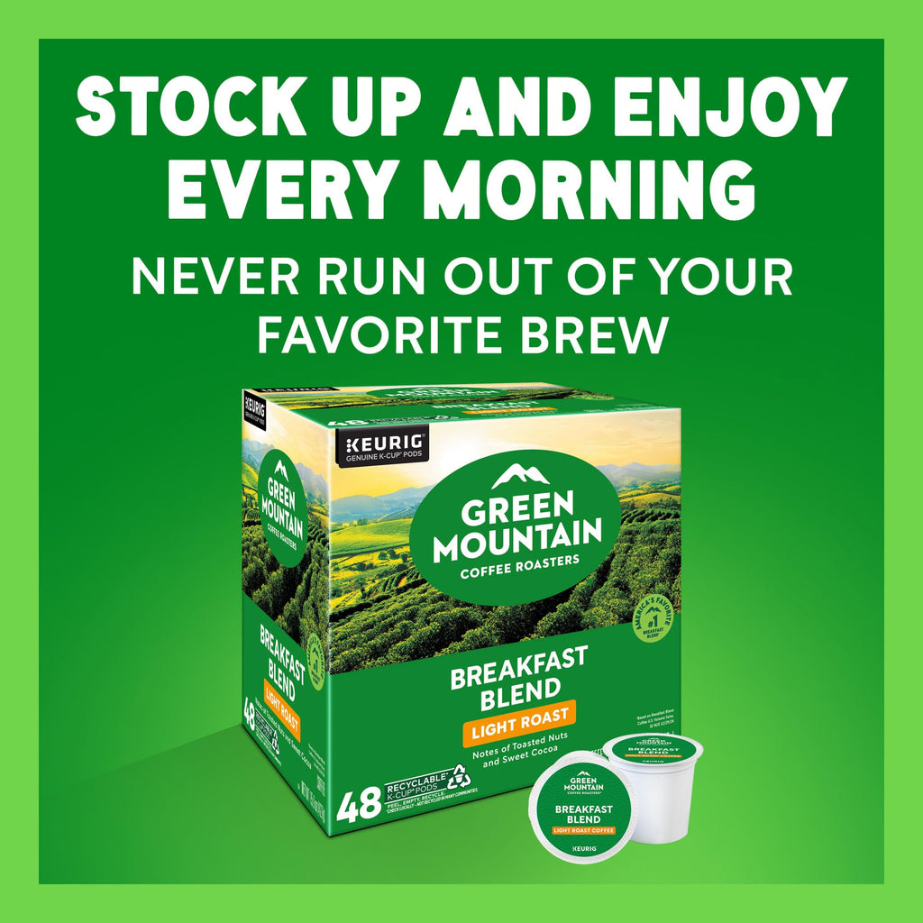 Green Mountain Breakfast Blend Coffee, K-Cup Pods, 48 Count